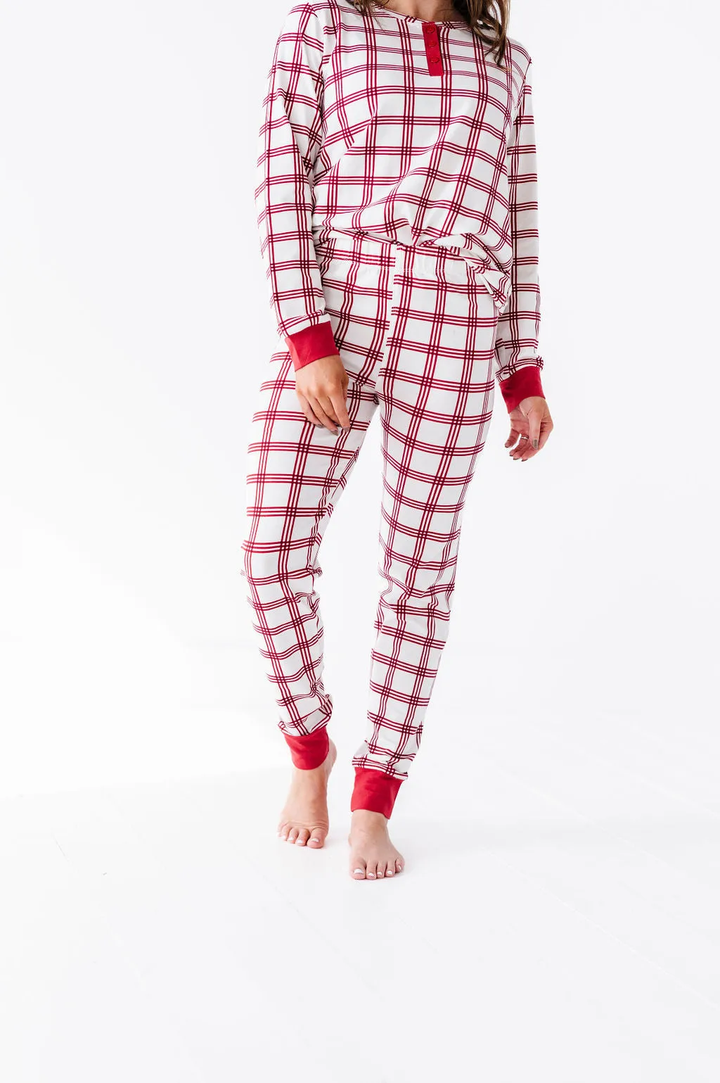 Women's Candy Cane Plaid Pajama Set